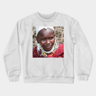 Portrait, Maasai (or Masai) Woman, East Africa Crewneck Sweatshirt